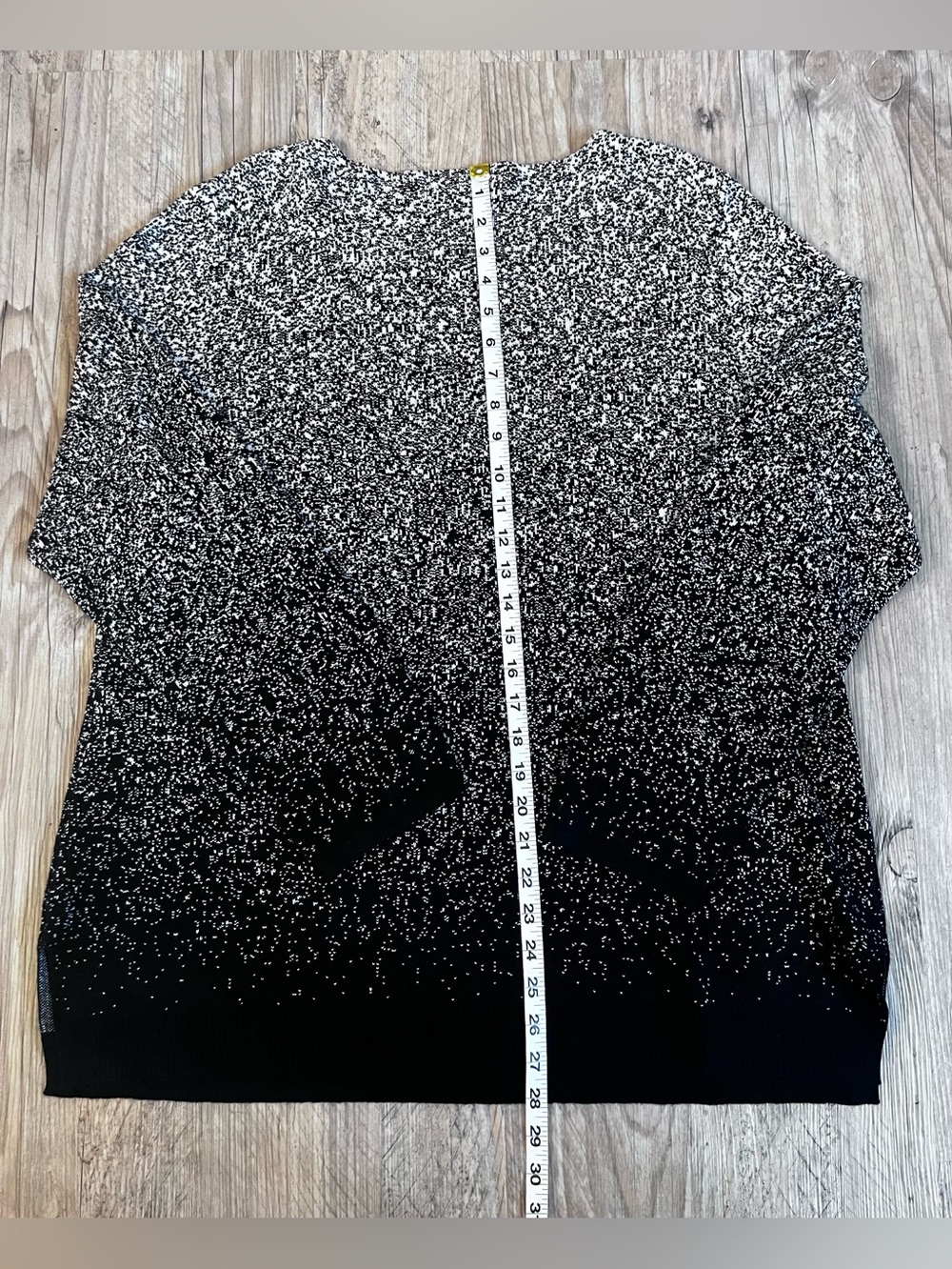 Chicos Zenergy Luxe Cashmere Blend Sweater Womens 3 XL Black White Ombre Knit - Picture 7 of 11